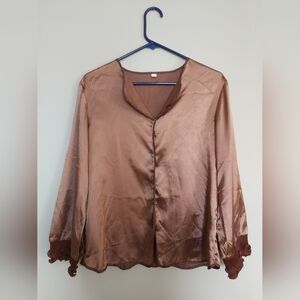 Shein Satin Copper Pajama Set